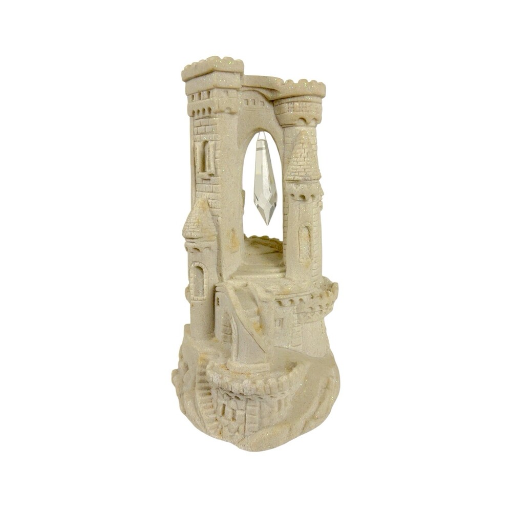 Vintage Mr Sandman Real Sand Castle Sculpture Hanging Crystal Prism Glitter